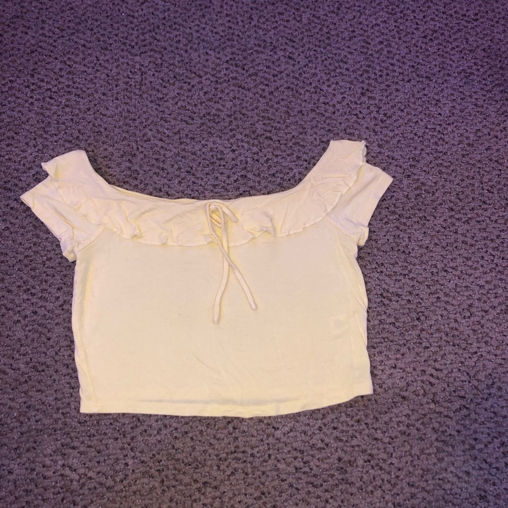 Off Shoulder Yellow Croptop